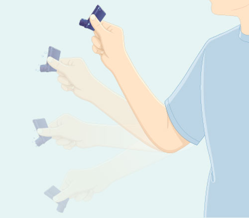 Shaking the inhaler Spray the albuterol inhaler away from your face